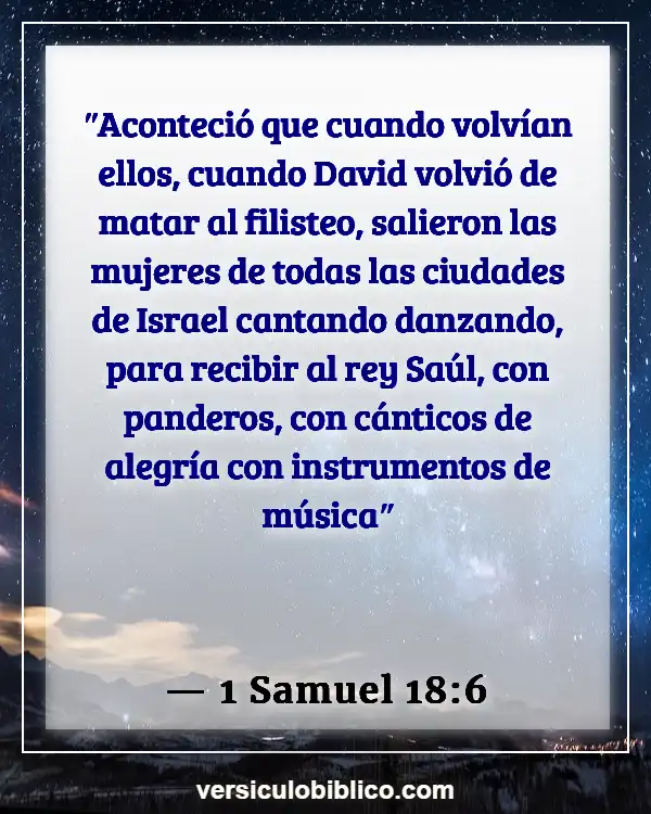 Versículos De La Biblia sobre Instrumentos musicales (1 Samuel 18:6)