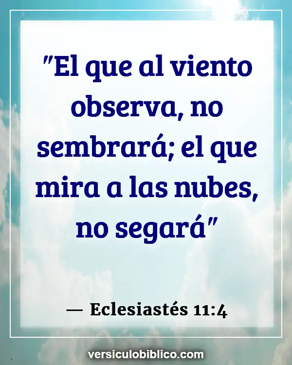 Versículos De La Biblia sobre Responsabilidad personal (Eclesiastés 11:4)