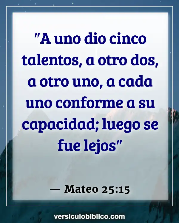 Versículos De La Biblia sobre Usando tus talentos (Mateo 25:15)