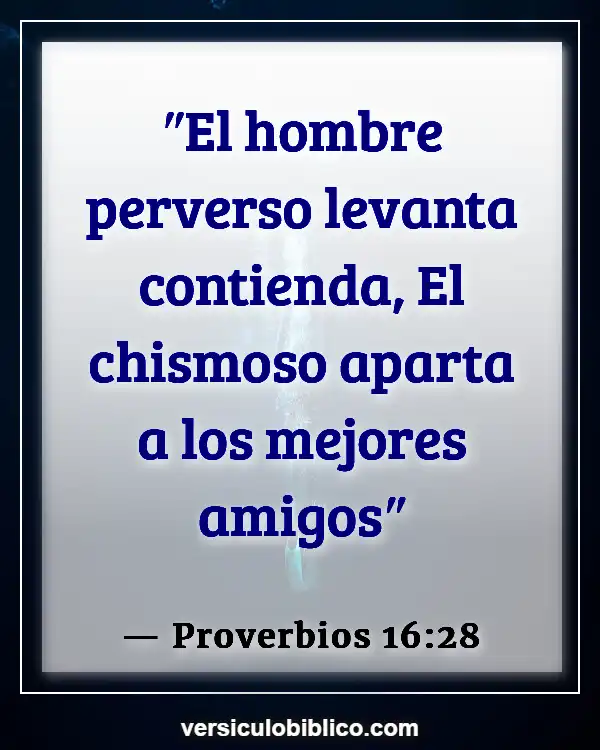 Versículos De La Biblia sobre Guardar rencor (Proverbios 16:28)